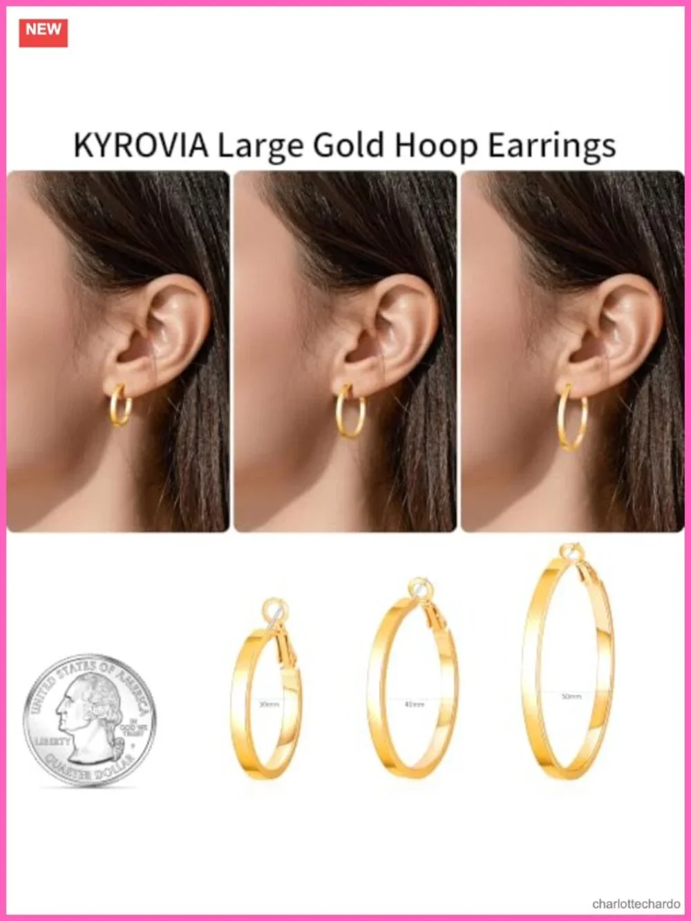 14k Gold Silver Plated Chunky Hoop Earrings for Women